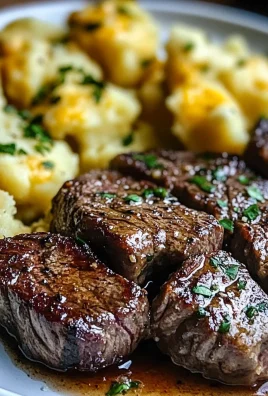 Garlic Butter Steak Bites and Cheesy Smashed Potatoes