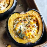 Baked Creamy Corn Acorn Squash