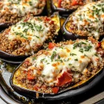 Beef and Quinoa Stuffed Eggplant