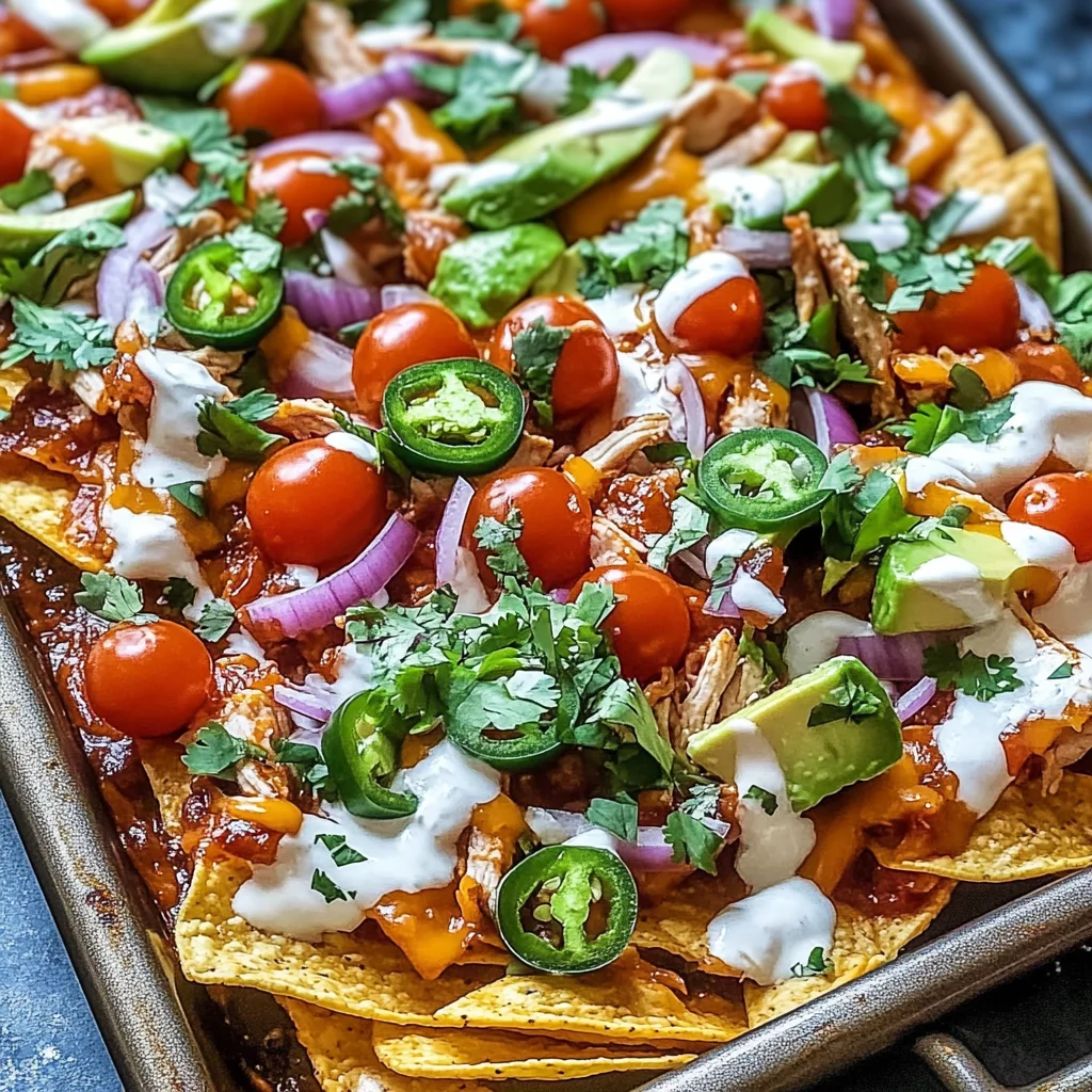 Best Sheet Pan BBQ Chicken Nachos