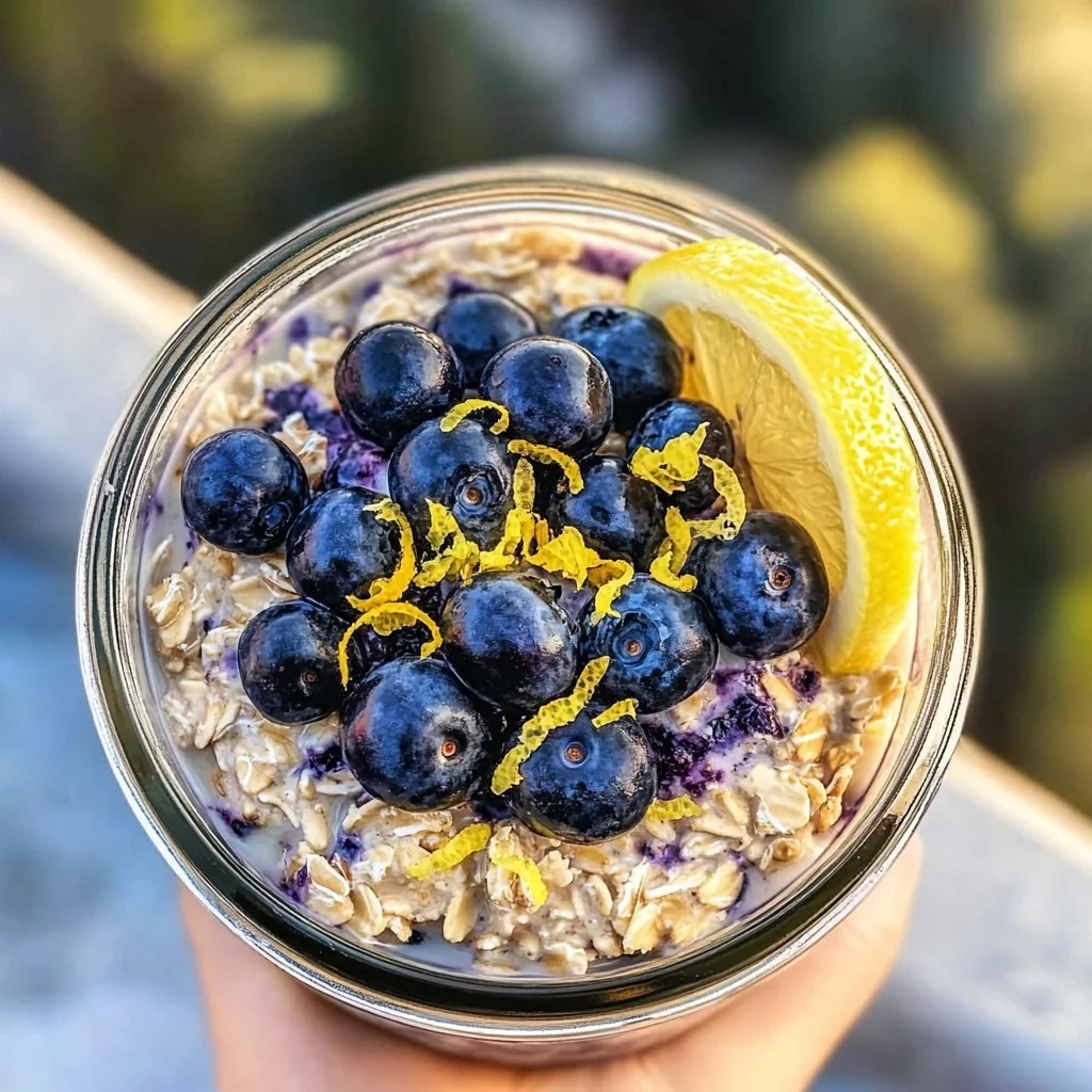 Blueberry Overnight Oatmeal (with Chia Seeds)