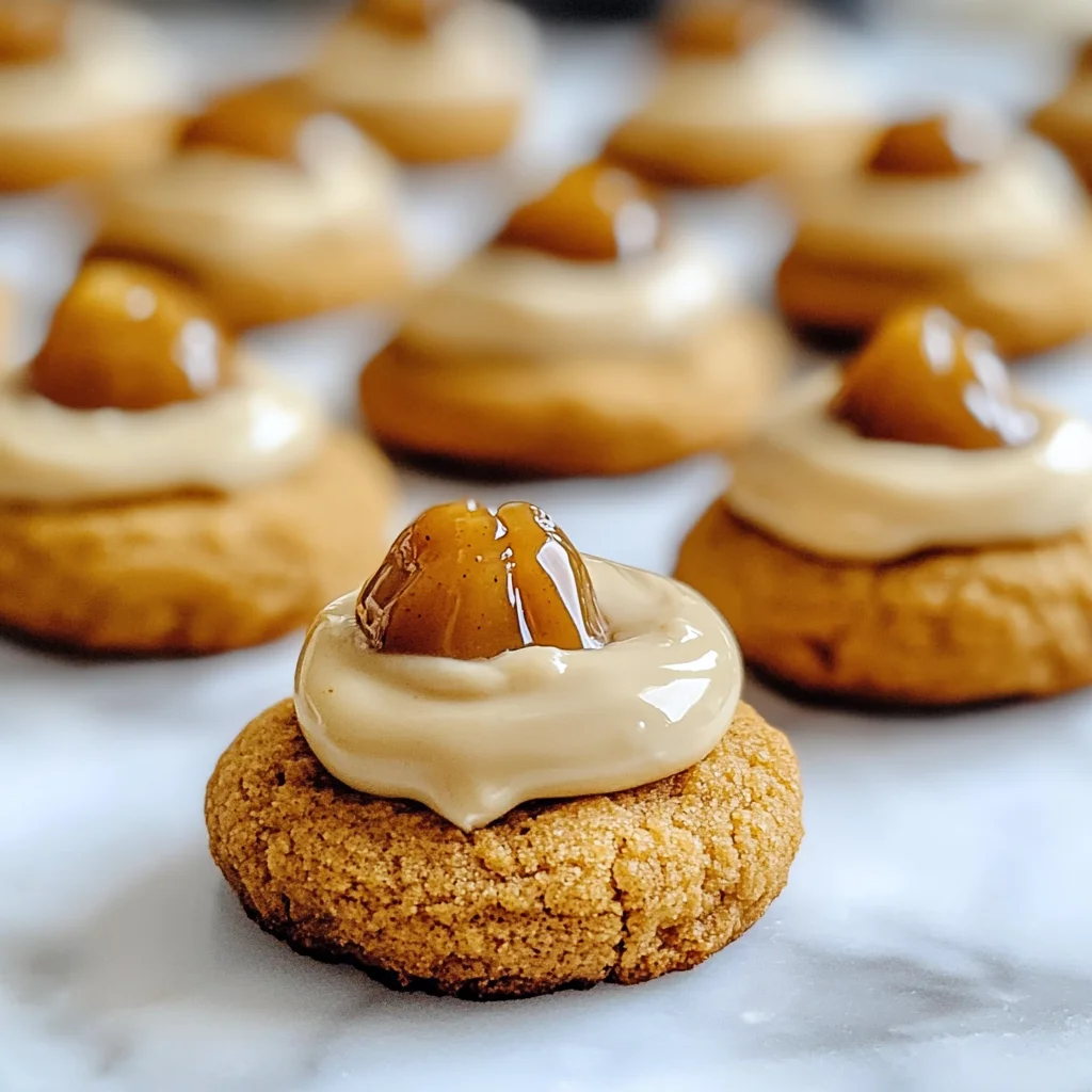 Cheesecake Filled Pumpkin Thumbprint Cookies