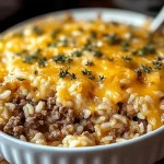 Cheesy Ground Beef and Rice Casserole