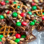 Christmas Peanut pretzel m&m's bark