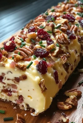Cranberry Pecan Bacon Cheese Log
