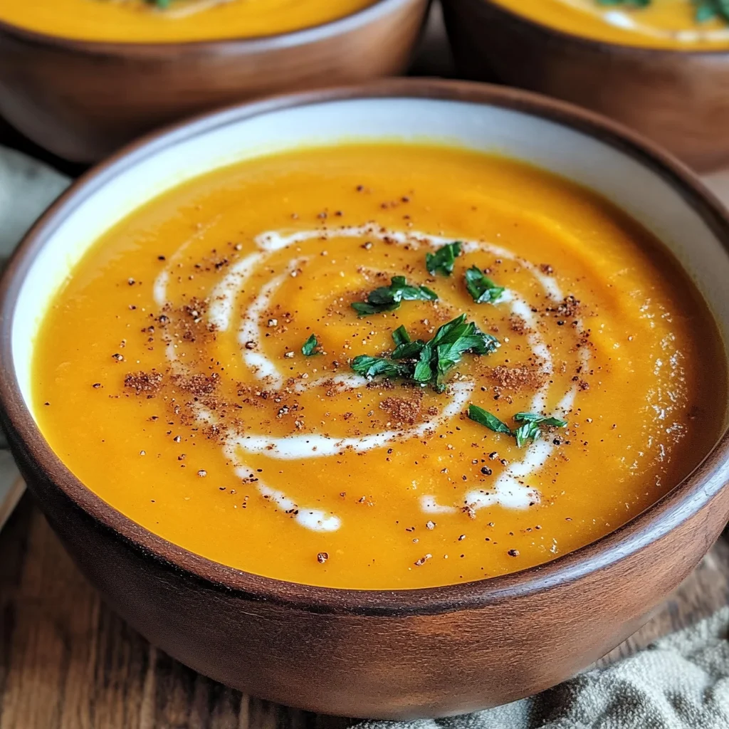 Creamy Roasted Butternut Squash, Sweet Potato and Carrot Soup Recipe