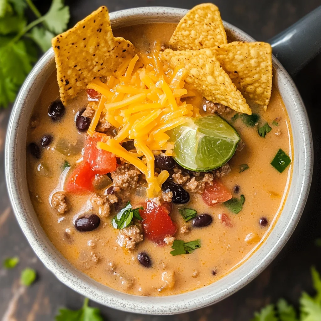 Creamy Taco Soup (with Ground Beef)