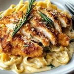 Crispy Chicken with Creamy Pasta