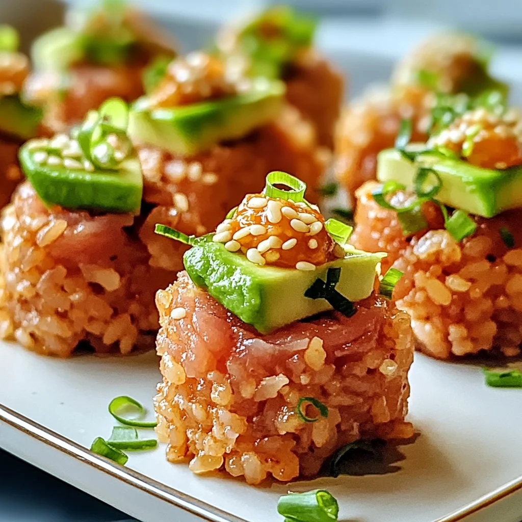 Crispy Rice Sushi Bites with Spicy Tuna for a Fun Snack