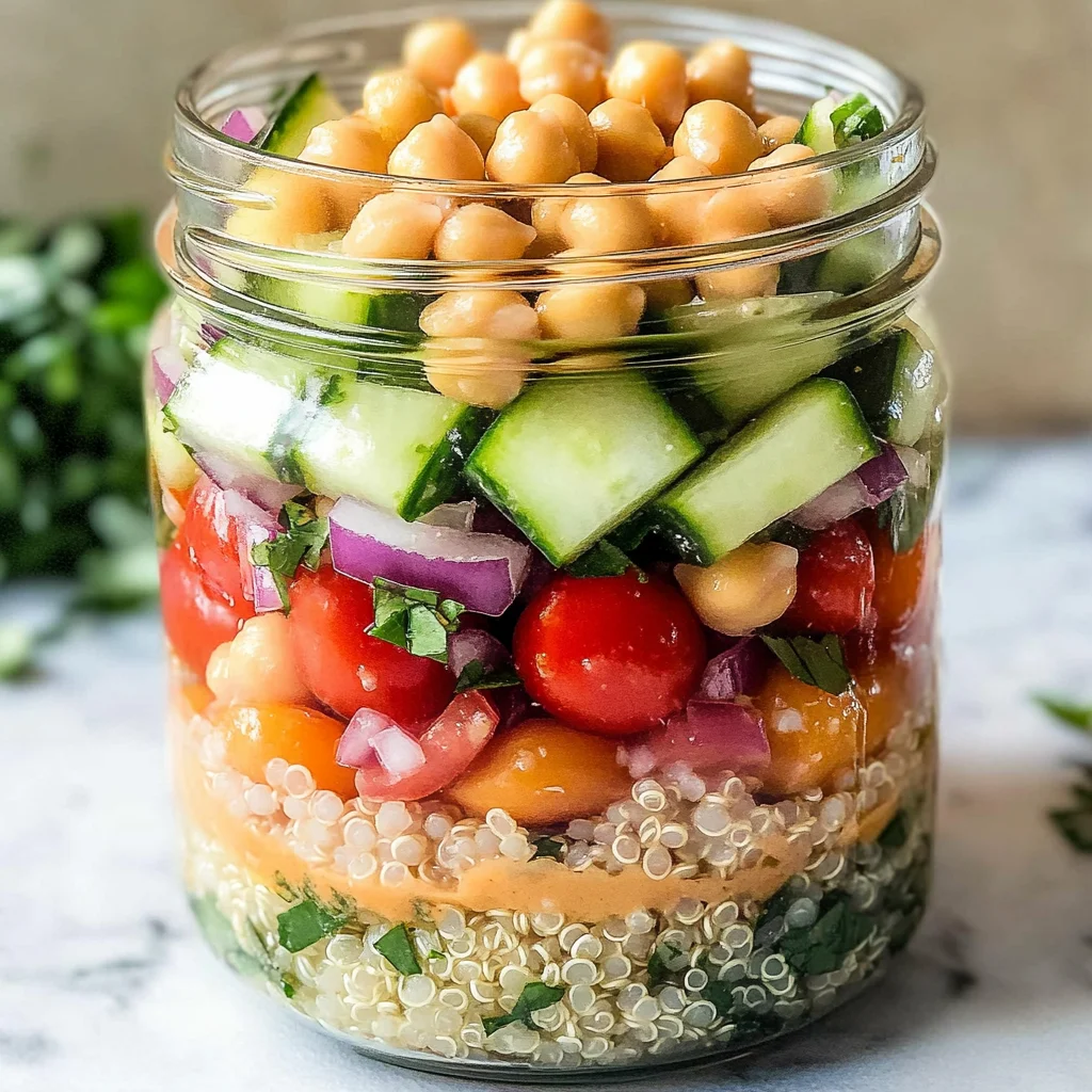 Cucumber Chickpea Salad Jar