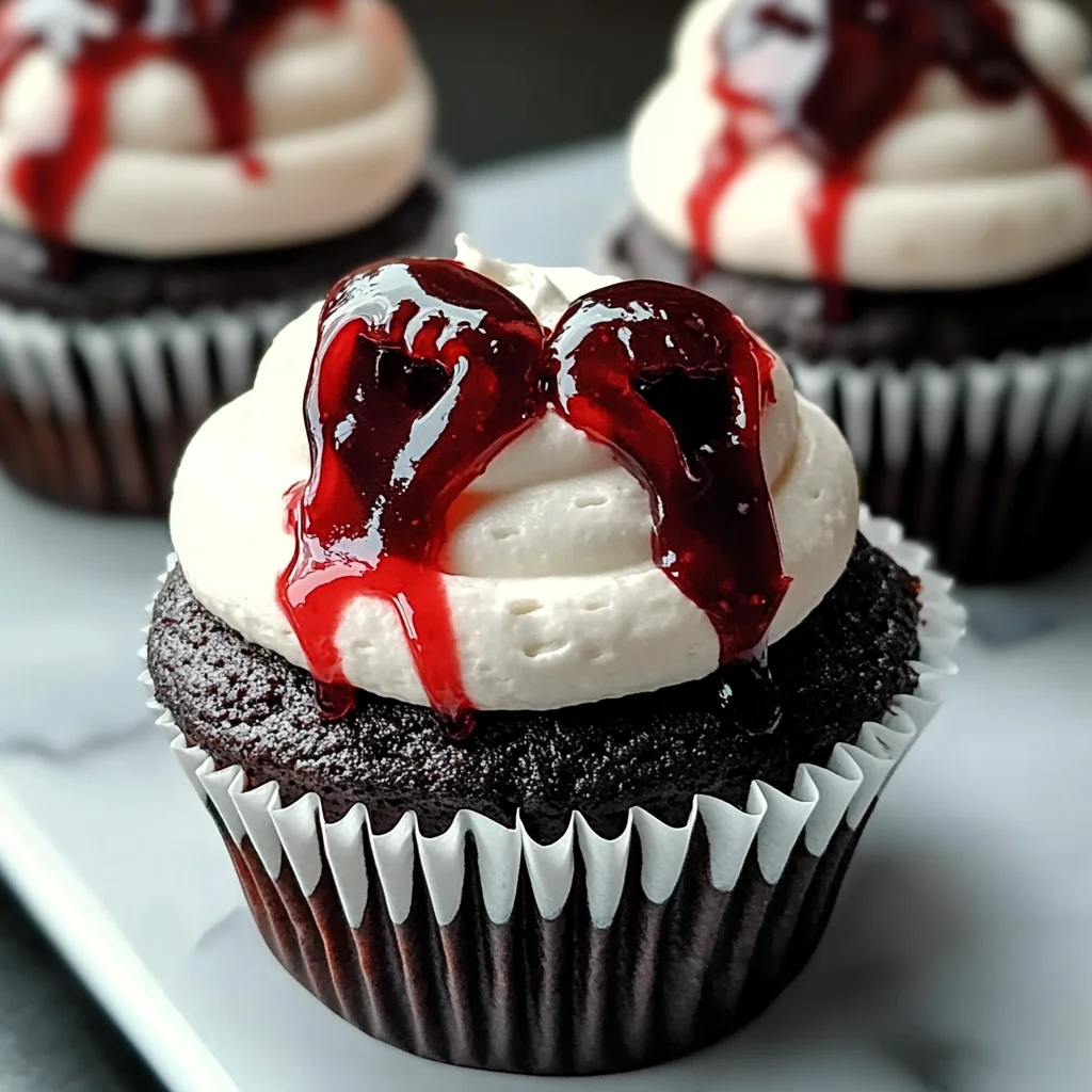 Delicious Halloween Vampire Bite Cupcakes