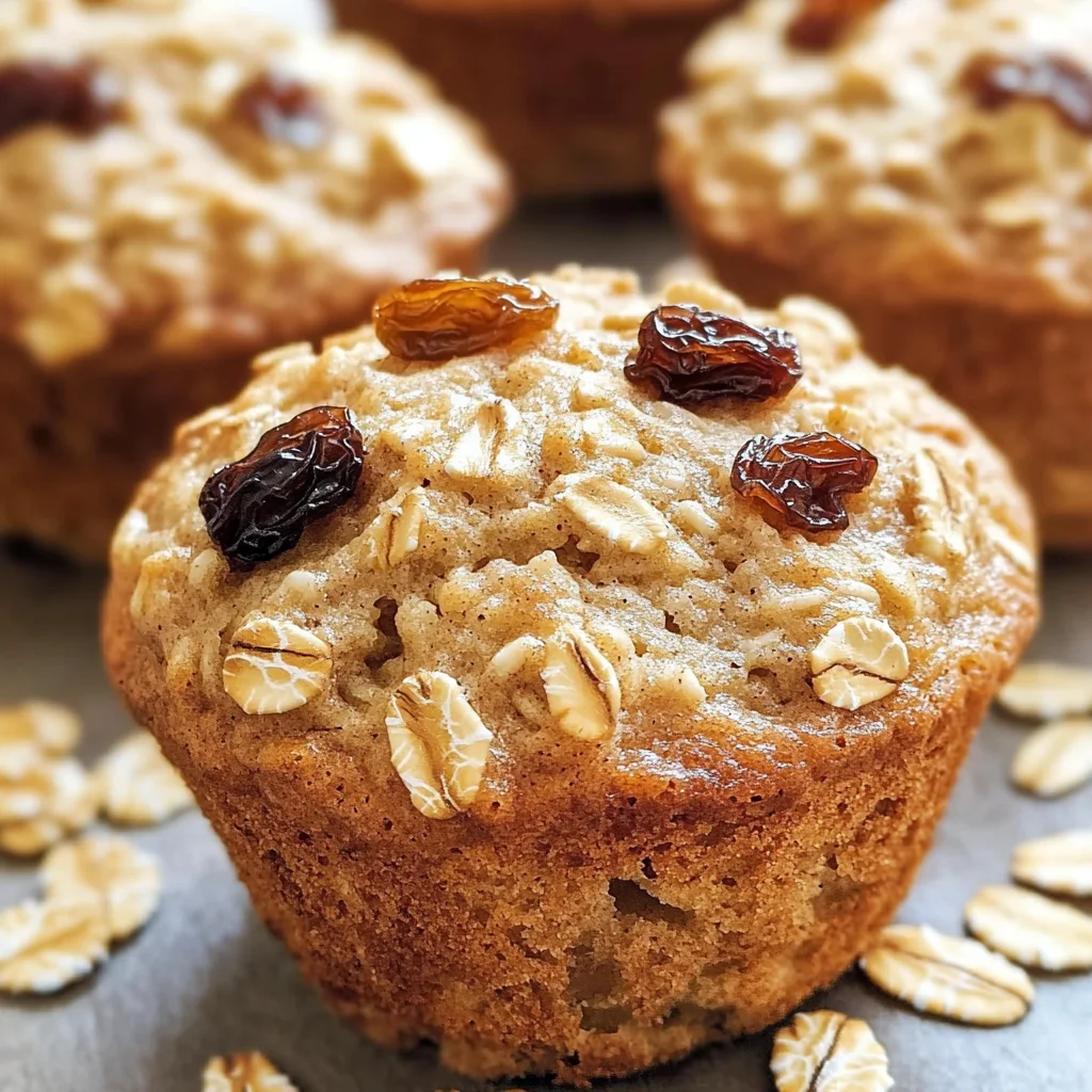 Easy Cake Mix Oatmeal Raisin Muffins