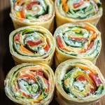 Fresh Vegetable Tortilla Roll Ups with Cream Cheese Filling