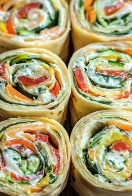 Fresh Vegetable Tortilla Roll Ups with Cream Cheese Filling