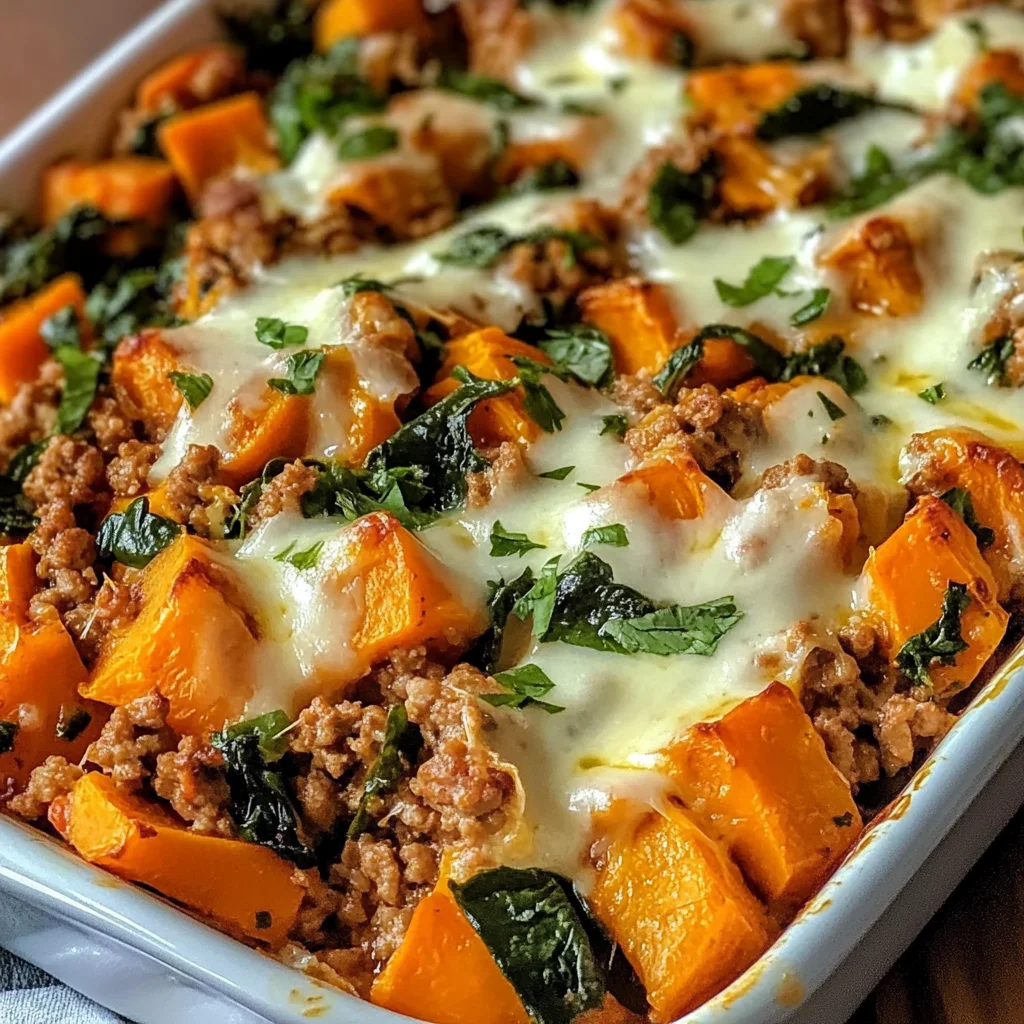 Healthy Ground Turkey Sweet Potato Bake