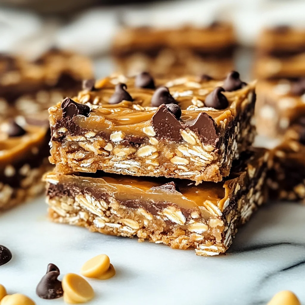 Healthy No-Bake Oatmeal Bars with Chocolate and Peanut Butter