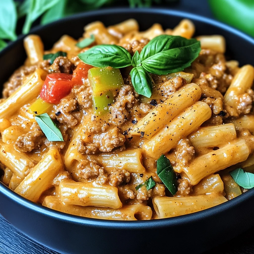 High Protein Creamy Beef Pasta