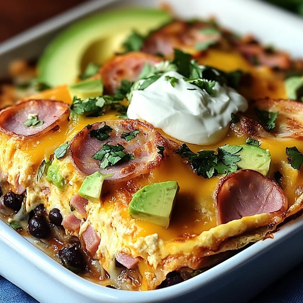 Huevos Rancheros Brunch Casserole with Ham and Cheese A Festive Twist on a Mexican Classic