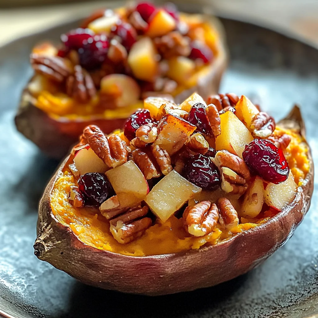 Irresistible Cranberry Apple Twice-Baked Sweet Potatoes