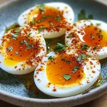 Jammy Eggs with Chili Butter and Garlic Yogurt