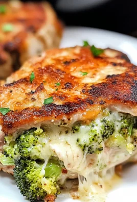 Keto Air Fryer Cheesy Broccoli Stuffed Pork Chops