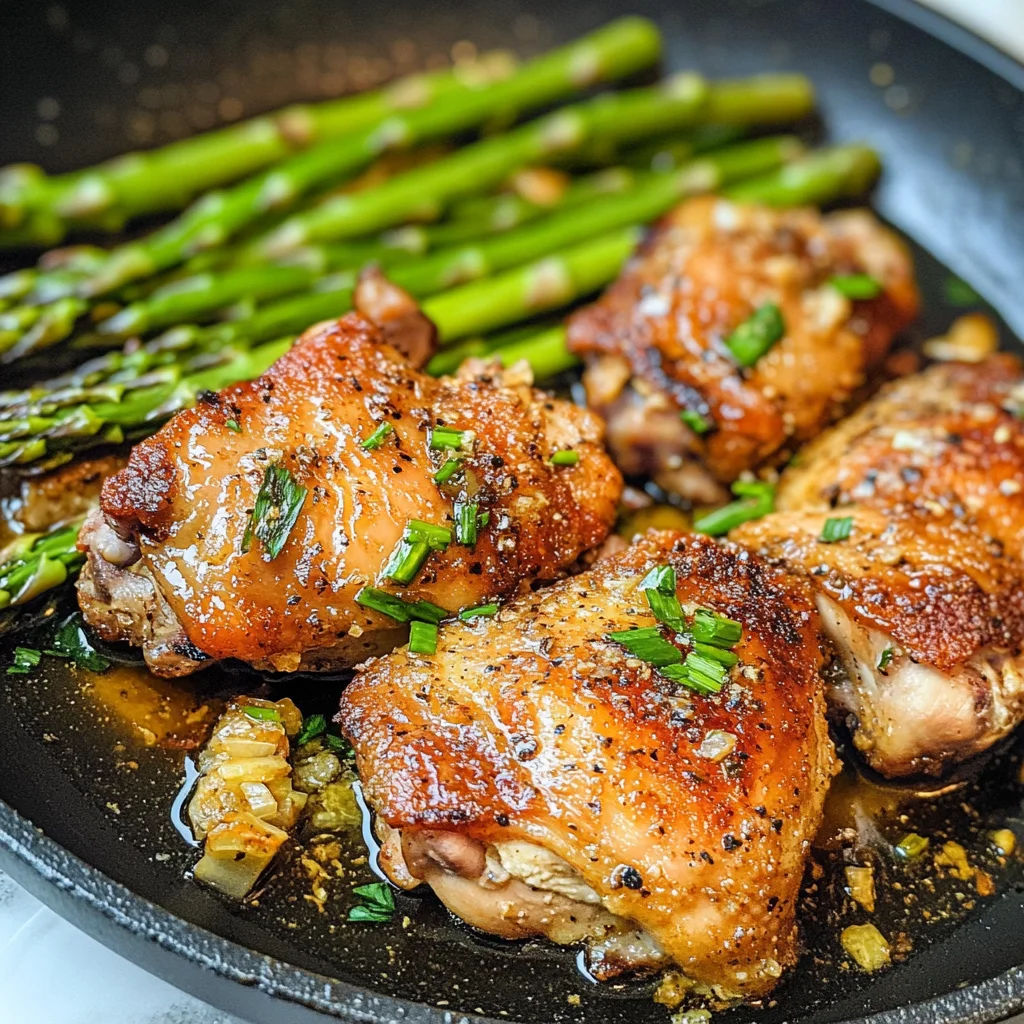 Keto Garlic Butter Chicken Thighs And Asparagus