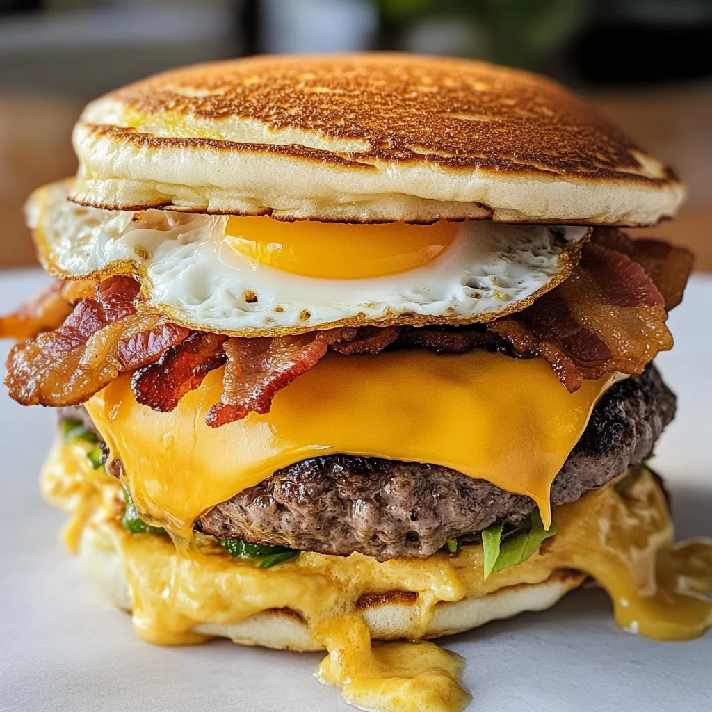 Keto Pancake Breakfast Smashburgers