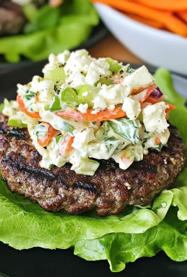 Low-Carb Greek Burgers With Greek Yogurt Coleslaw