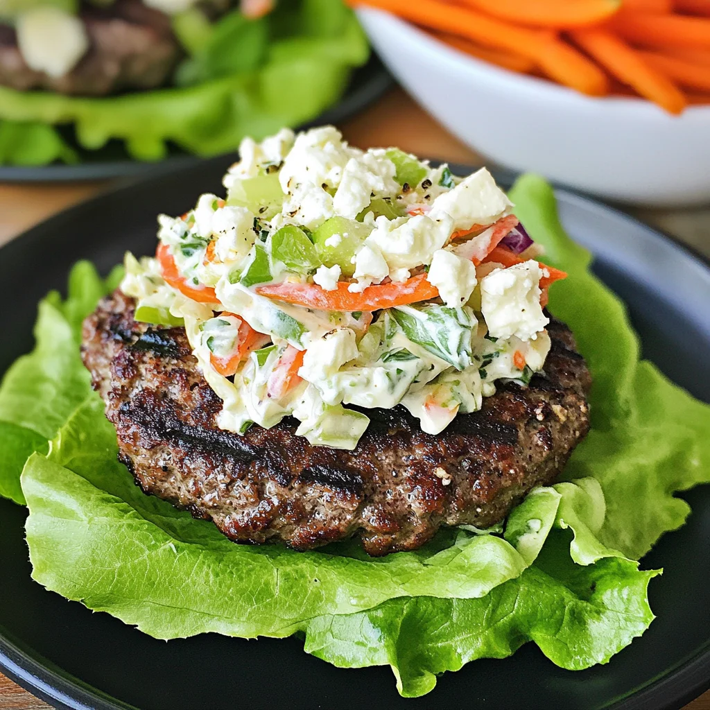 Low-Carb Greek Burgers With Greek Yogurt Coleslaw