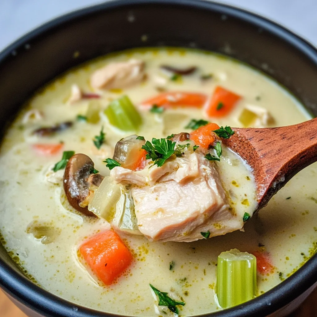 Low Carb Creamy Leftover Turkey Soup