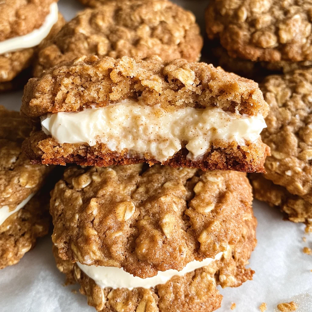 Oatmeal Cookie Sandwiches with Cream Cheese Filling