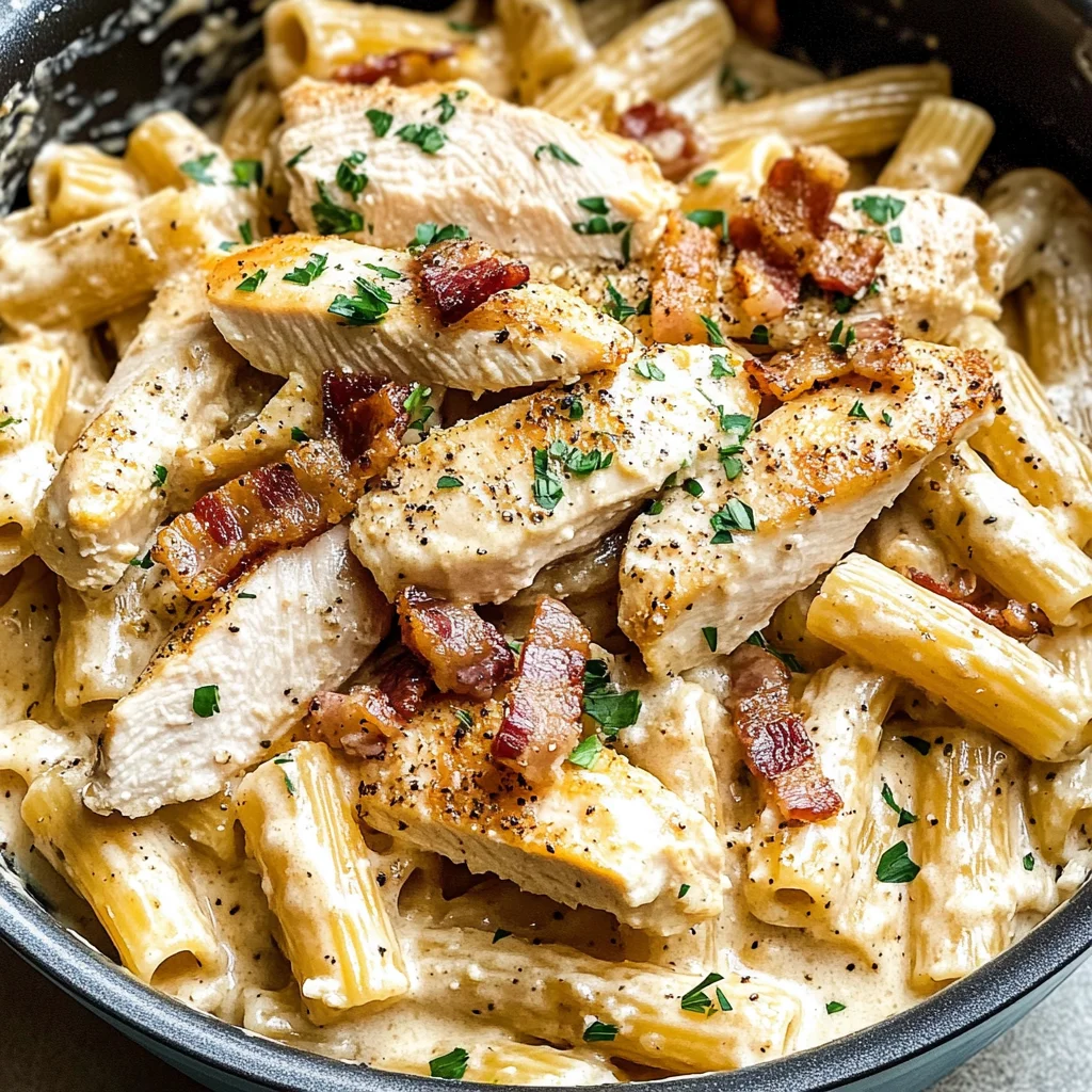 One Pot Chicken and Bacon Pasta