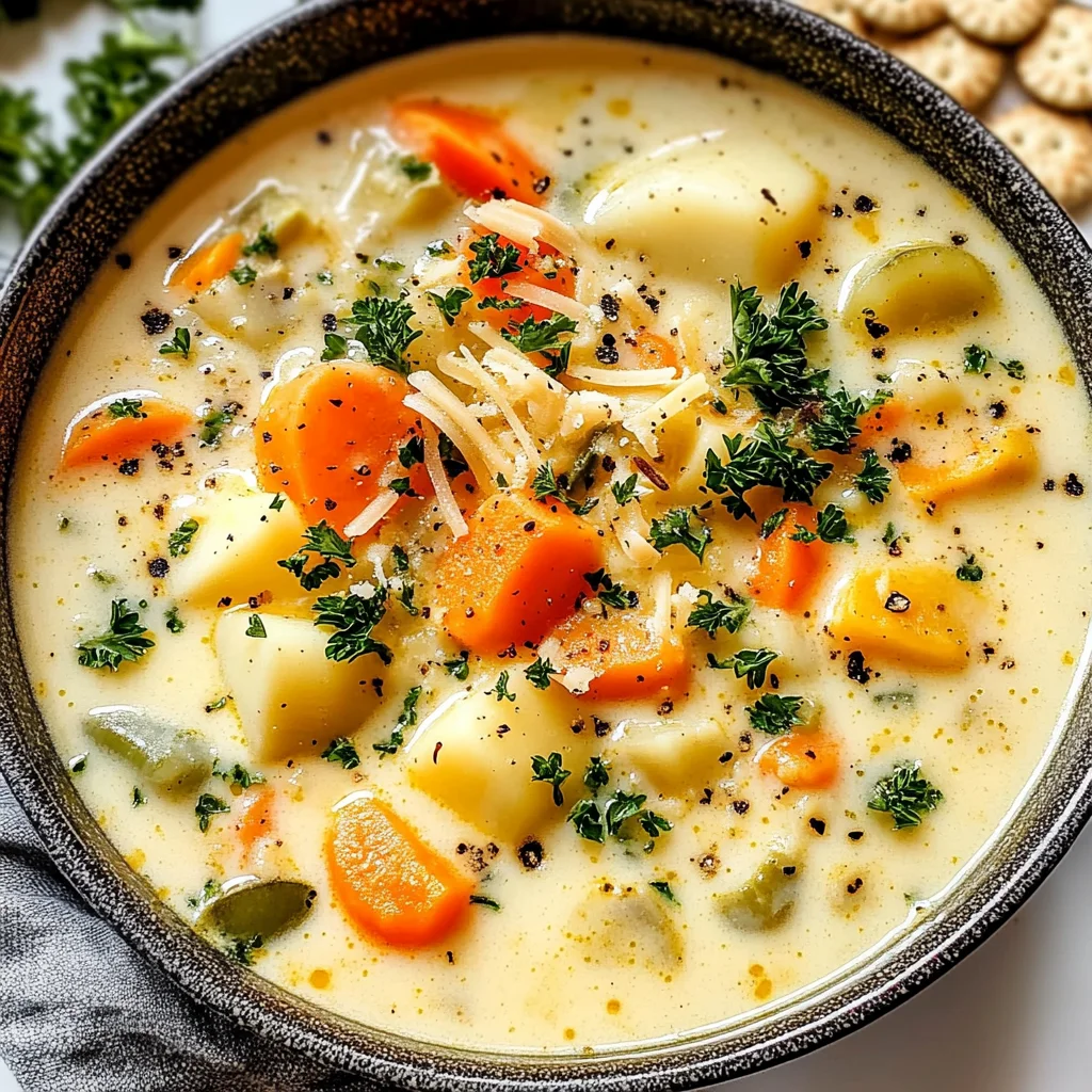 One Pot Creamy Vegetable Soup