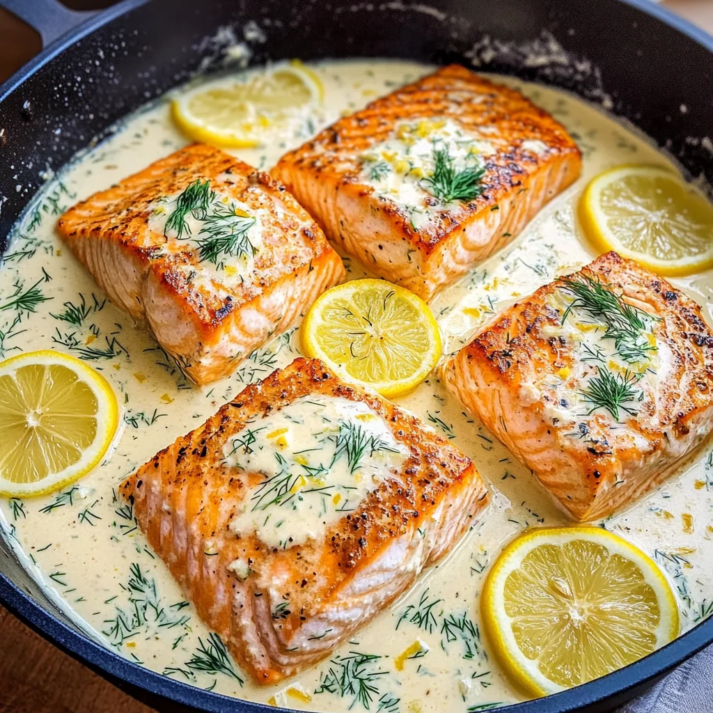 Pan-Seared Salmon in a Creamy Lemon Sauce