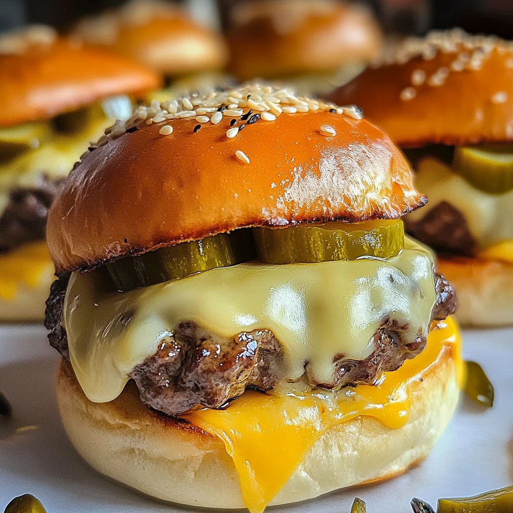 Poolside Sliders with Cheese and Pickles