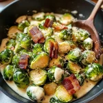 Sautéed Brussels Sprouts in Carbonara Sauce with Bacon Delight