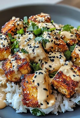Sesame Crusted Tofu with Coconut Rice & Peanut Tahini Sauce