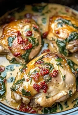 Slow Cooker Tuscan Chicken Thighs Recipe