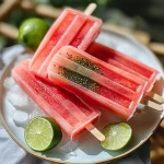 Watermelon Popsicles with Lime and Honey