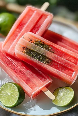 Watermelon Popsicles with Lime and Honey