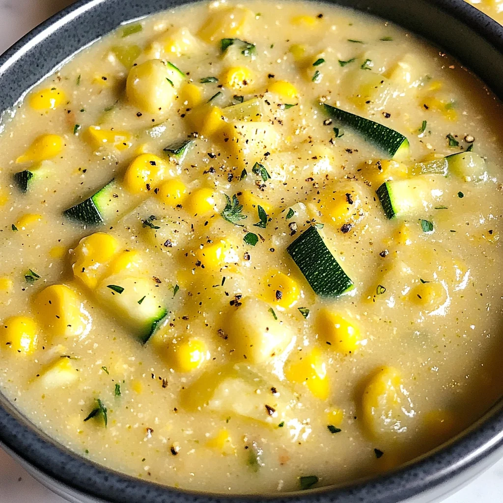 Zucchini Corn Chowder (Light and Creamy)