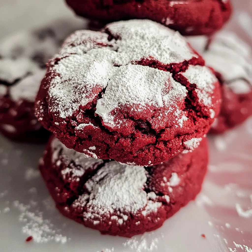 Chewy Red Velvet Crinkle Cookies with Cake Mix