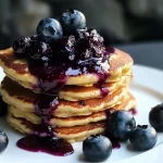 Chickpea Flour Pancakes with Blueberry Compote