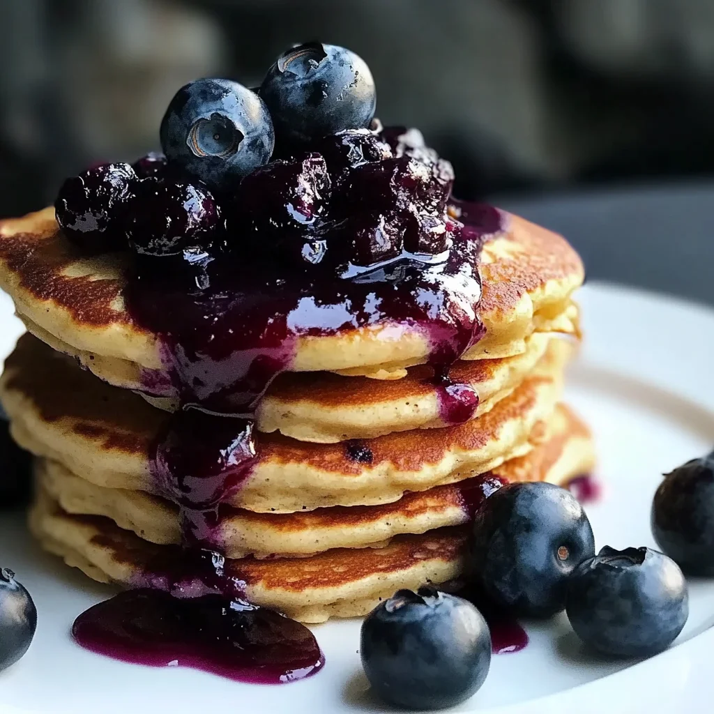 Chickpea Flour Pancakes with Blueberry Compote