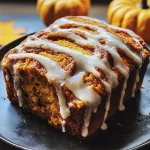 Cinnamon Roll Pumpkin Bread with Cream Cheese Glaze