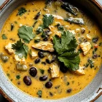 Cozy Roasted Poblano Soup with Chicken and Black Beans Recipe