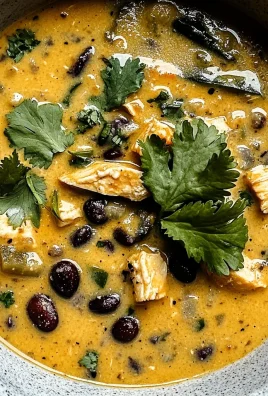 Cozy Roasted Poblano Soup with Chicken and Black Beans Recipe