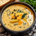 Creamy Cheddar Garlic Herb Potato Soup