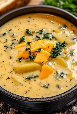 Creamy Cheddar Garlic Herb Potato Soup