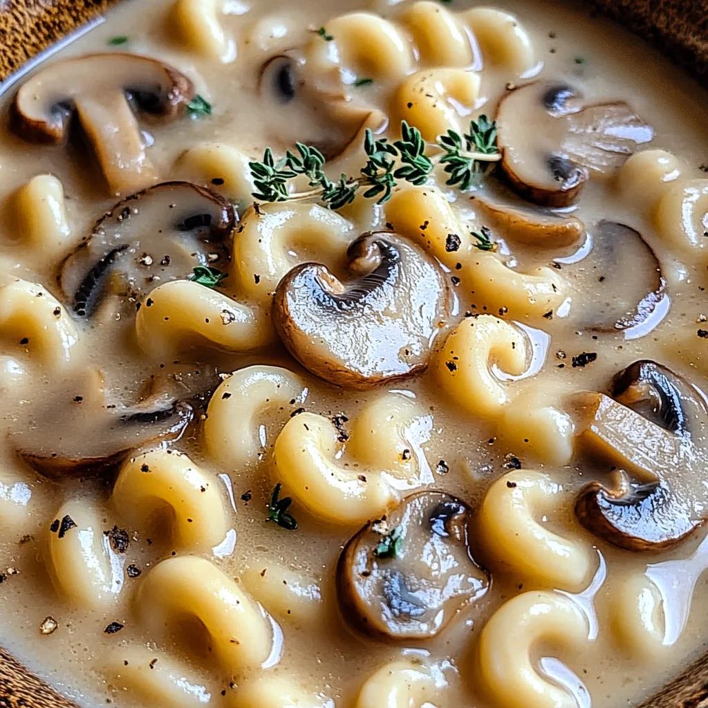 Creamy Mushroom Pasta Soup